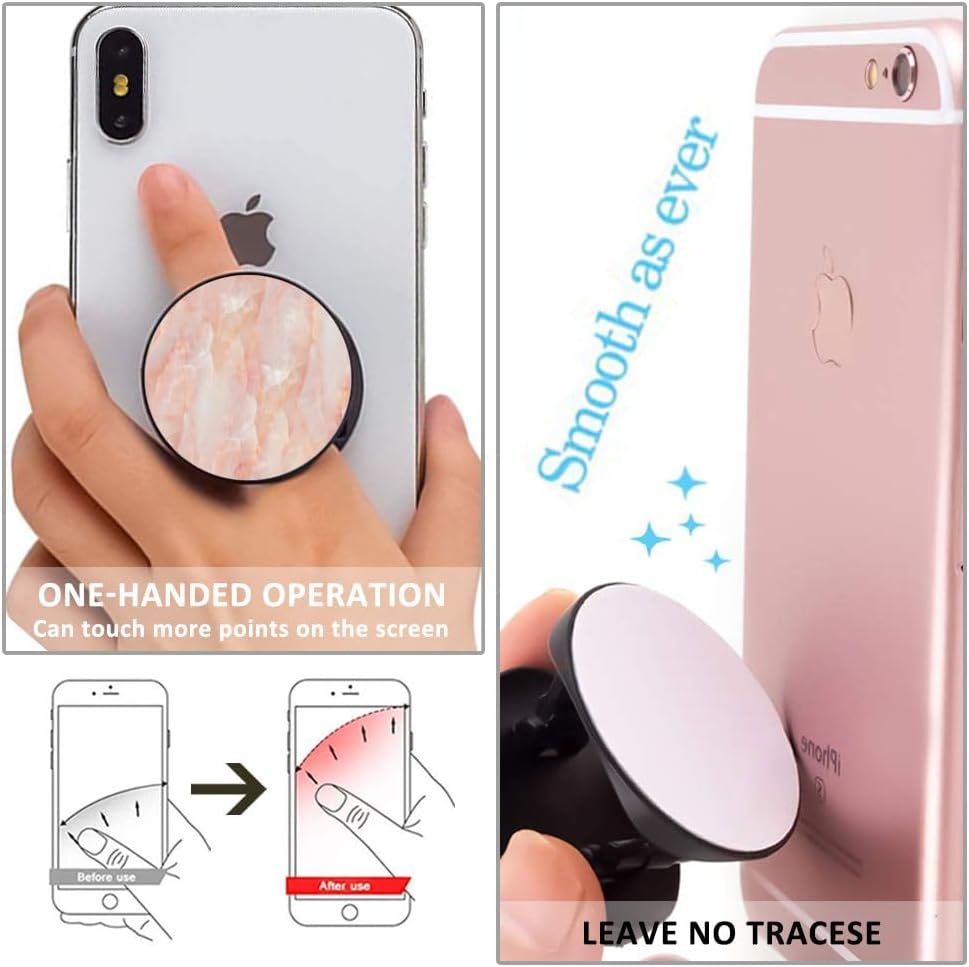 4 Pack Phone Grip, Finger Expanding Kickstand Holder for Smartphone - Pink White Rose Gold Marble