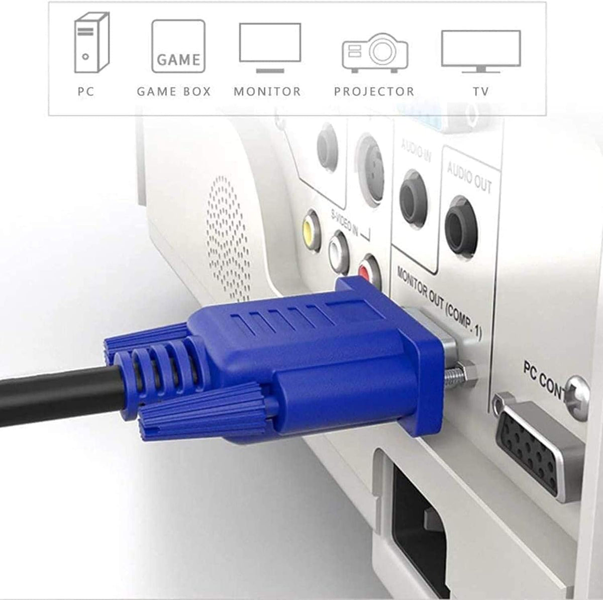 PASOW VGA to VGA Monitor Cable HD15 Male to Male for TV Computer Projector (15 Feet)