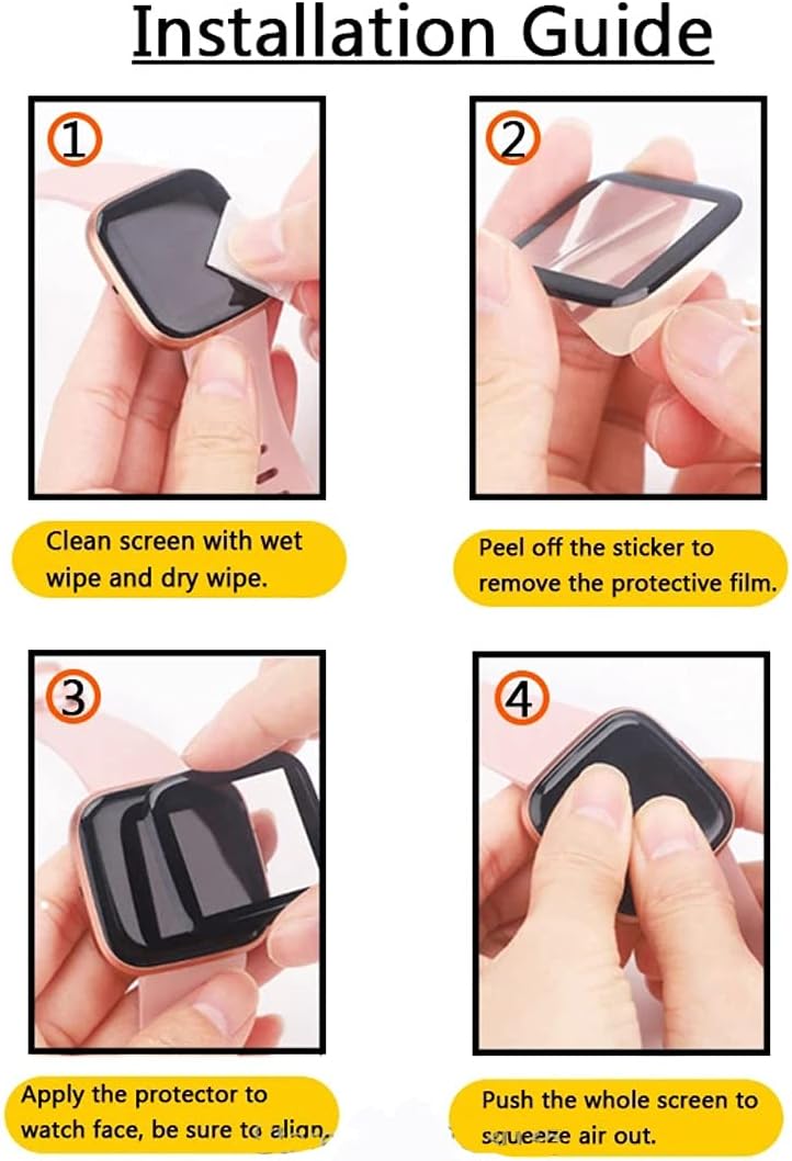 [4-Pack] anyloop ALW7 Screen Protector, Full Coverage 3D Curved Edge, Case Friendly Anti Scratch Film for 1.83" Smart