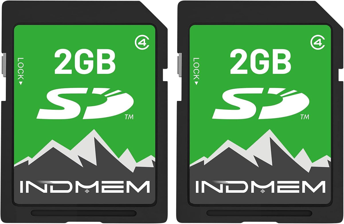 INDMEM 2GB 2 Pack 2GB 4 2G SD Card, Class Flash Memory Card SLC Standard Secure Digital Cards for Old Digital Camera