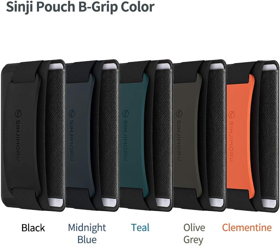 Sinjimoru Phone Grip Card Holder with Kickstand, Secure Stick on Wallet for iPhone - Sinji Pouch B-Grip