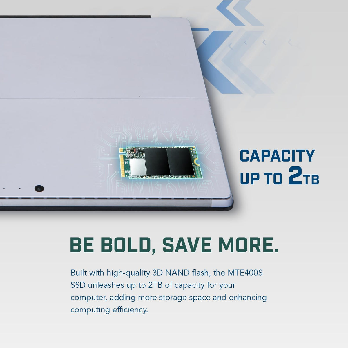 Transcend 1TB MTE400S M.2 2242 PCIe Gen3x4 SSD, Compatible with Ultra-Thin Laptops, Dram-Less Low Power, Up to 2000MB/s, TLC - TS1TMTE400S