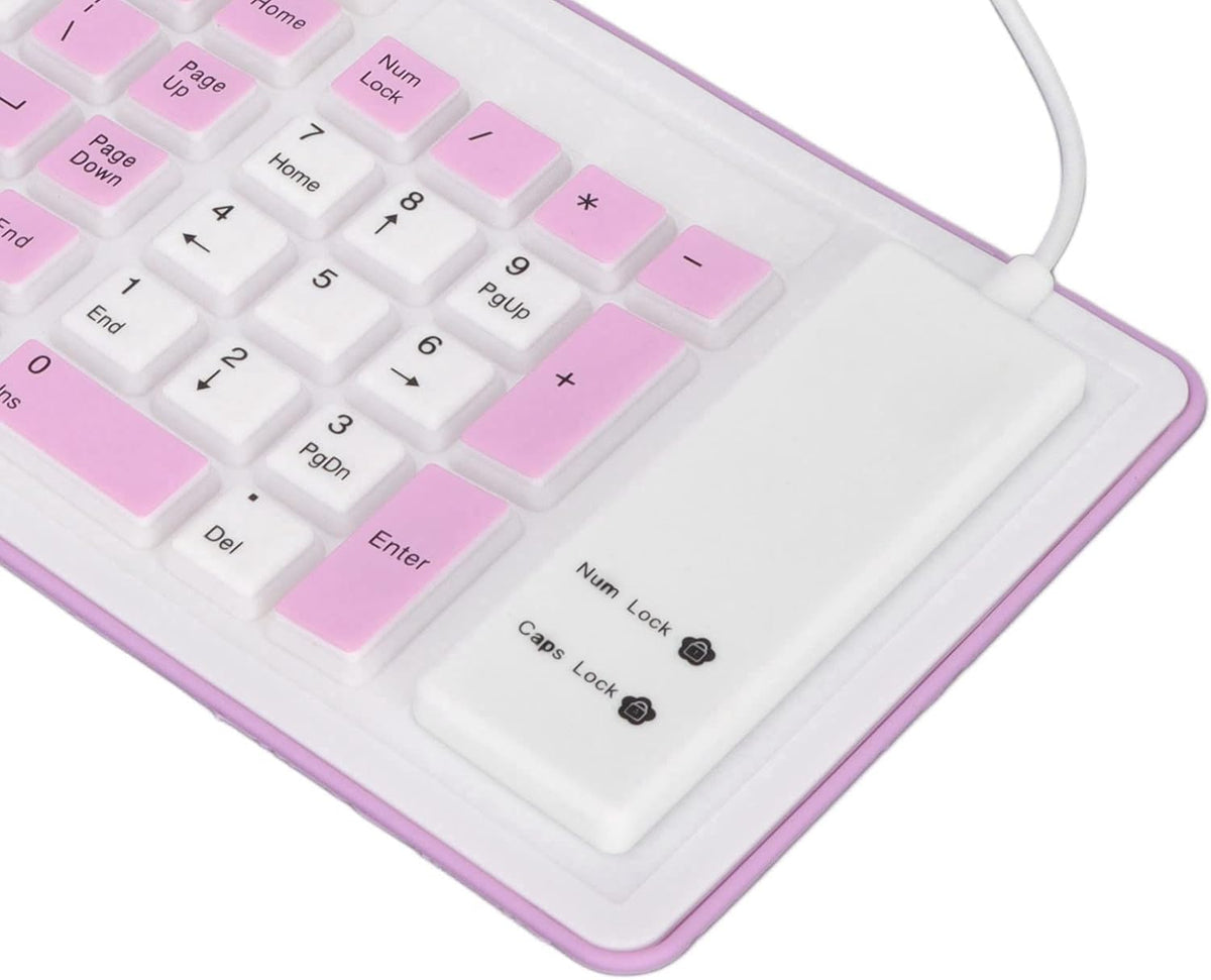 Foldable Silicone Keyboard, 103 Keys Wired Bluetooth Waterproof Rollup Keyboard for PC Notebook Laptop