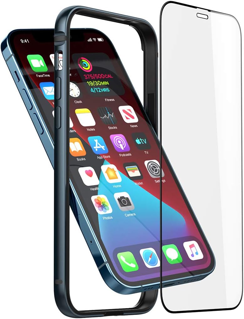 Slim Case for iPhone 12 Pro Max, Dark Navy Blue, Bumper Cover with Soft TPU Inner, Wireless Charging, No Signal