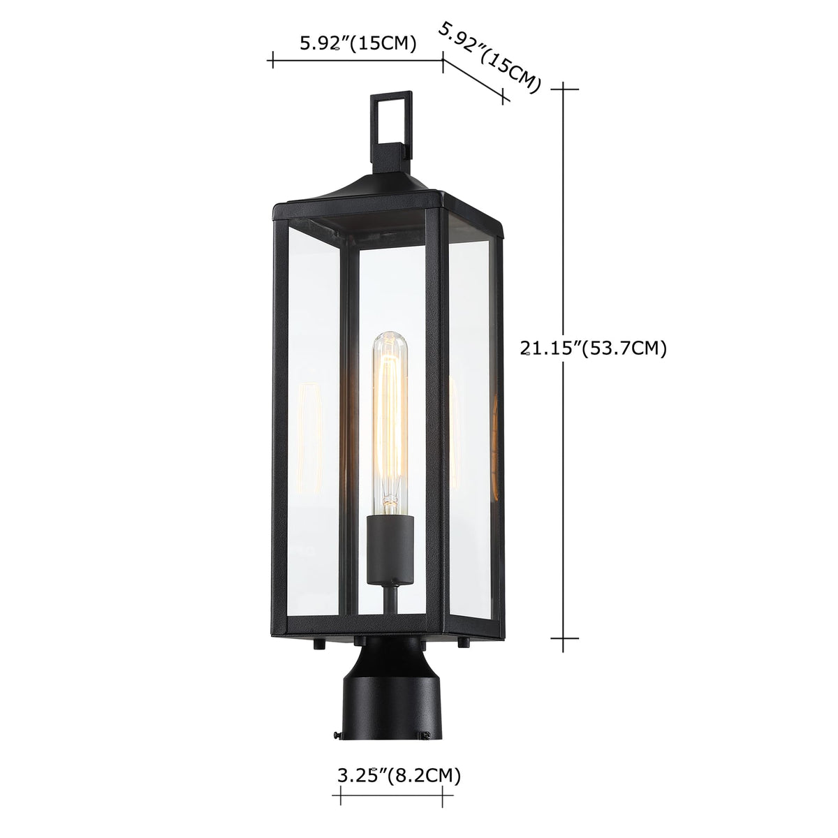 Faymart lighting 21.3 Inch Outdoor Lamp Post Light Fixture Dusk to Dawn - Residential Sidewalk Lamp Post Sconce Dusk to Dawn Outside Pole Lantern