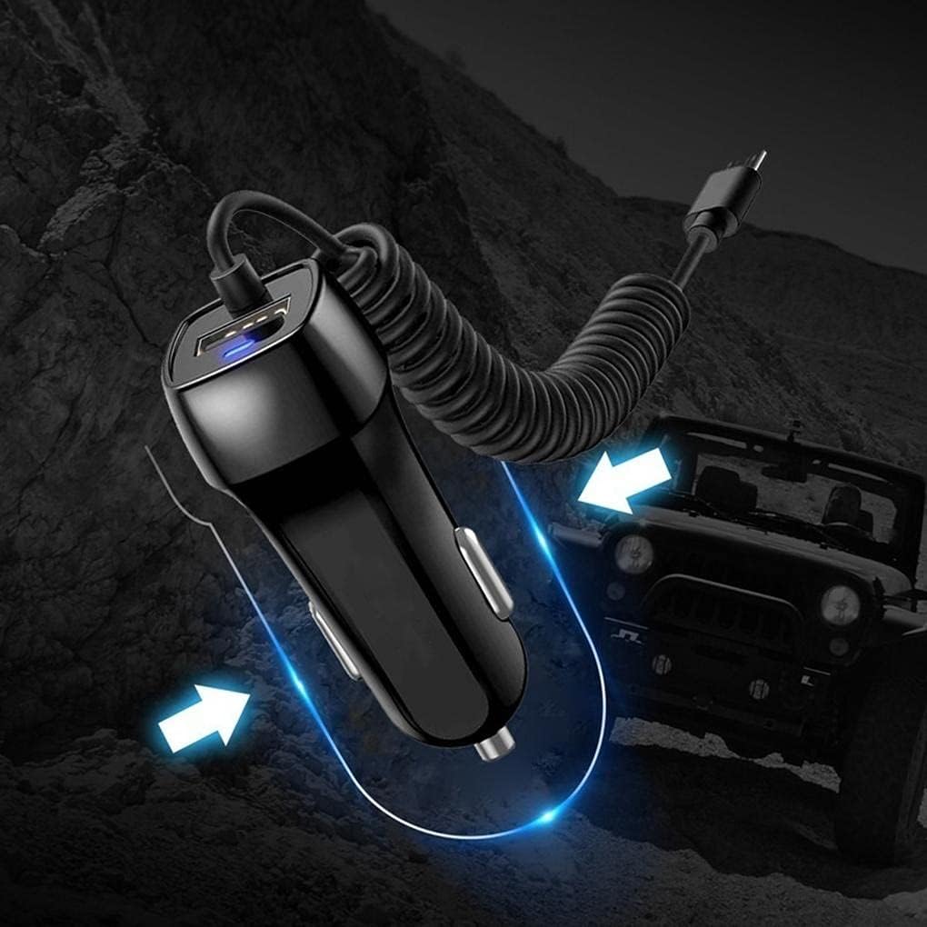 BoxWave Car Charger for Samsung Galaxy Tab A 10.1 2019 LTE, Extra USB Port with Integrated Cable, Black