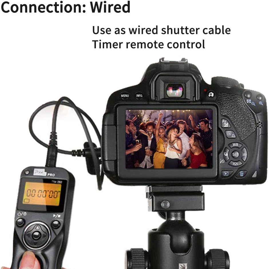 Pixel TW-283 E3 Wireless Shutter Release Cable Wired Remote Control Compatible Compatible for Canon XT XTi XS XSi T1i T2i T3 T3i T4i T5 T5i T6i SL1 EOS1300D 300D 60D 60Da 70D 80D