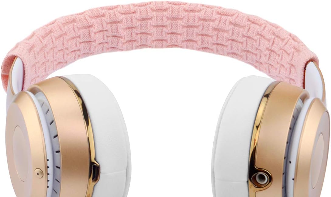 Geekria Knit Fabric Headband Cover for Beats, Bose, AKG, Sennheiser, Sony, Audio-Technica, Easy DIY Installation (Pink)