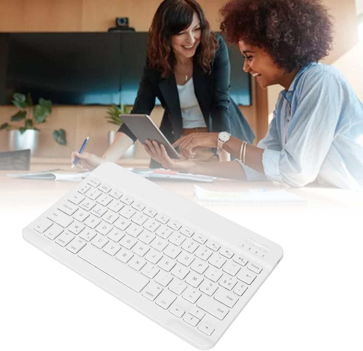 Sanpyl Keyboard, 10in Ultra Thin Bluetooth French AZERT Keyboard, Waterproof Multifunctional for Tablet Phone
