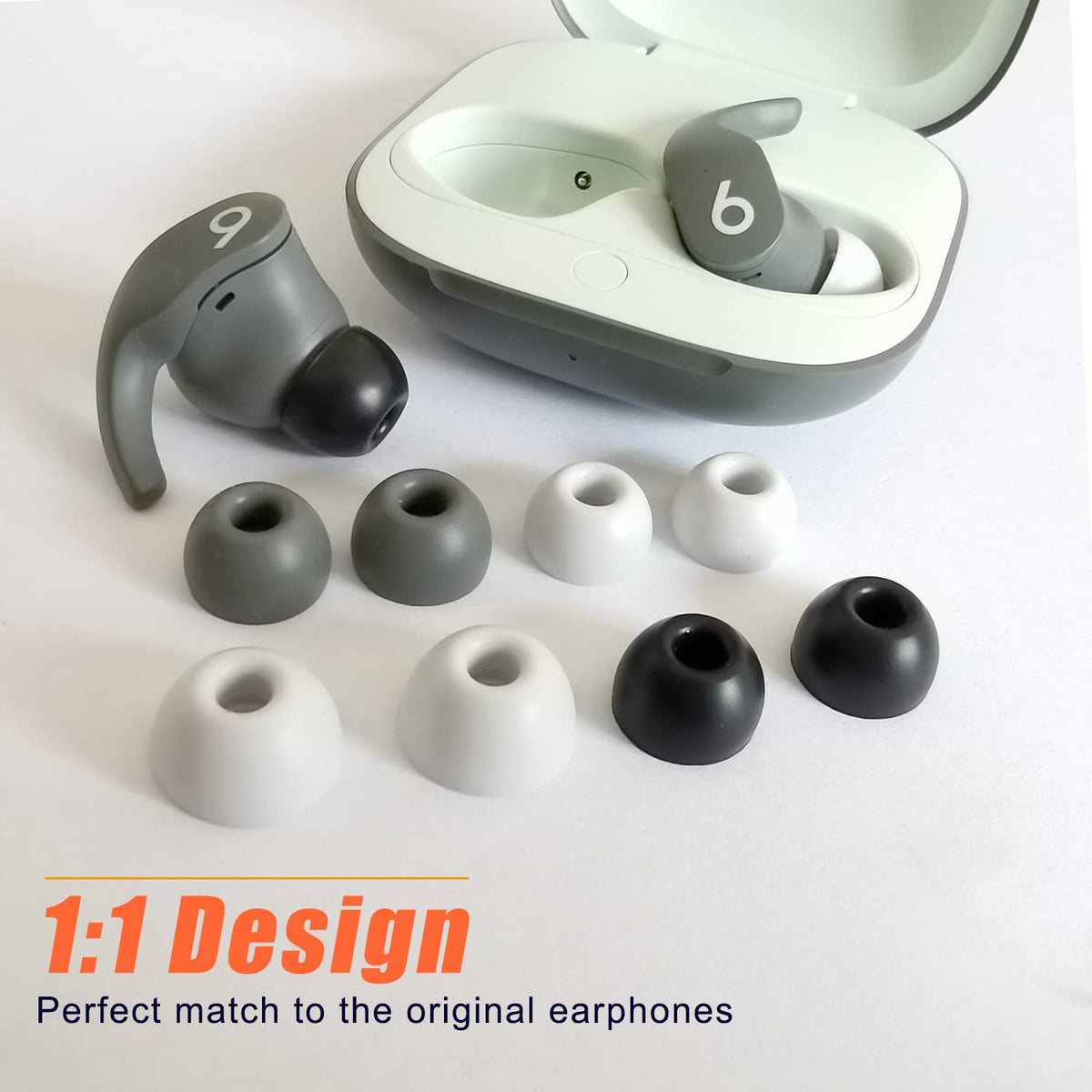 Luckvan Silicone Ear Tips for Beats Fit Pro/Beats Studio Buds Tips Replacement Ear Tips for Beats Earbuds 6 Pairs LMS (Black)