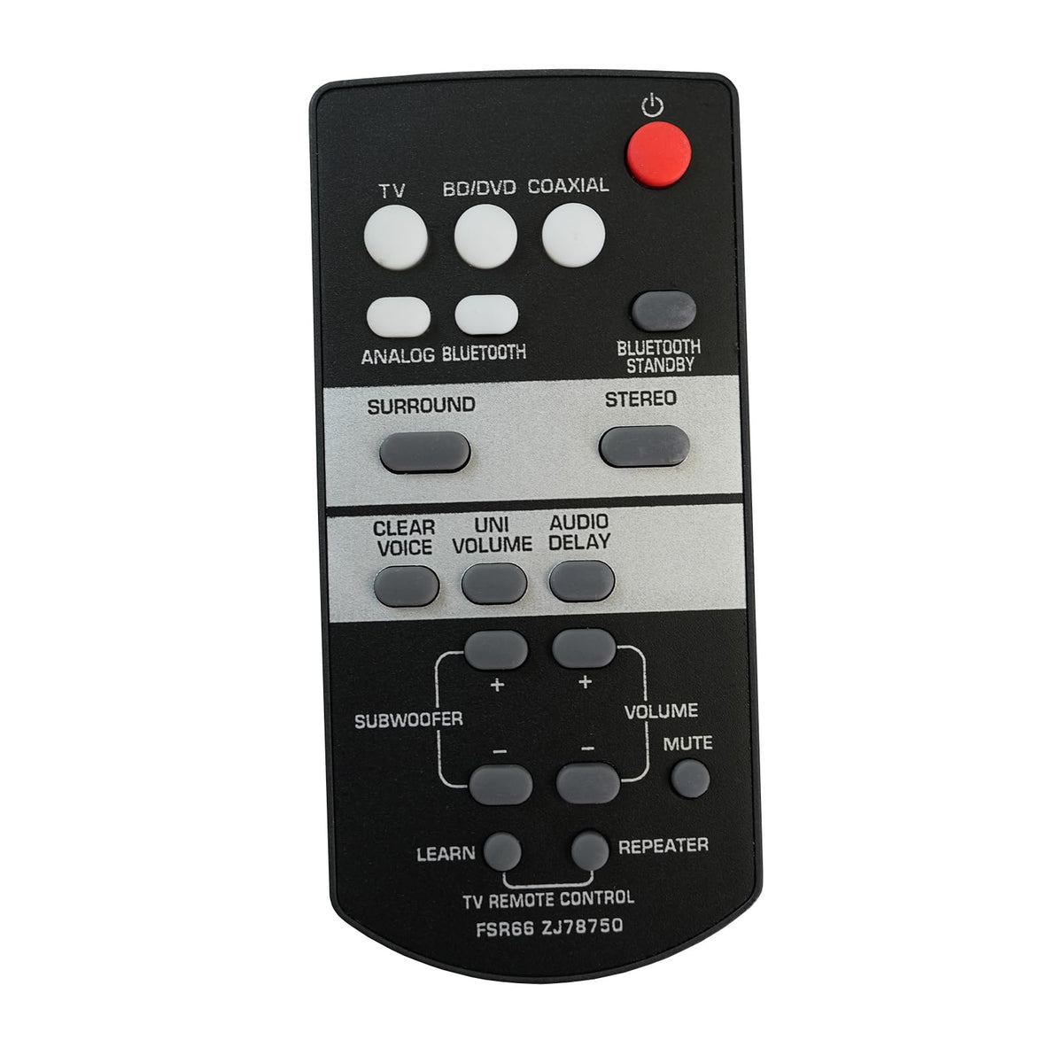 Replaced Remote FSR66 for Yamaha YAS-107 YAS-207 YAS 106 YAS-203 ATS-1070 ATS-1060 ATS-1030 ZJ78750 ATS1050 ATS-1050 YAS-105 YAS-103 ATS1080 YAS-1080