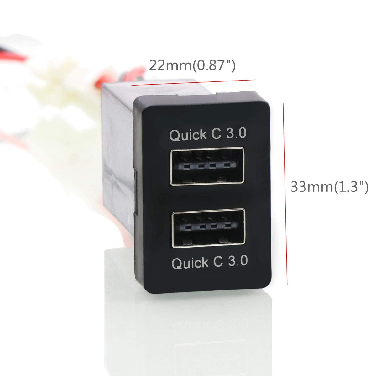 QC3.0 Dual USB Power Socket, Quick Charge Car Charger USB Adapter for Smart Phone PDA iPad iPhone Android GPS Use for Toyota