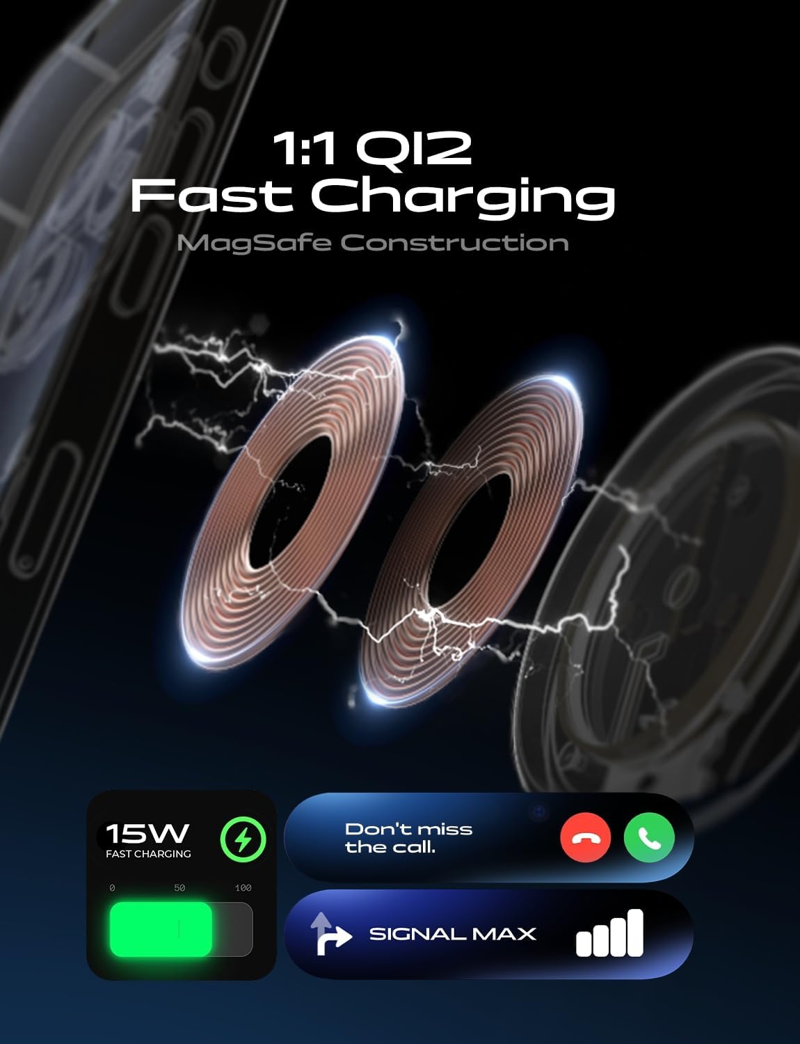 LISEN Super Fast Qi2 15W MagSafe Car Mount Charger - Wireless Charger for iPhone 16/15/14/13/12 Pro Max Plus