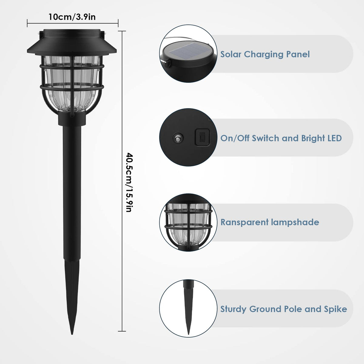 10 Pack Solar Pathway Lights Outdoor - Bright Solar Powered Garden Light with Warm White LED, Auto On/Off Waterproof Path Lights Decorative, Landscape