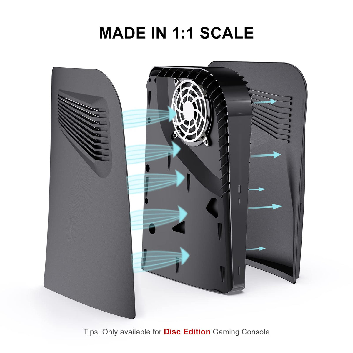 innoAura P5 Plates Cover Faceplates for 2020 Model P5 Disc Edition, Enhanced Cooling Vents & Dust Filter, Anti-Scratch Protective Case with Heat