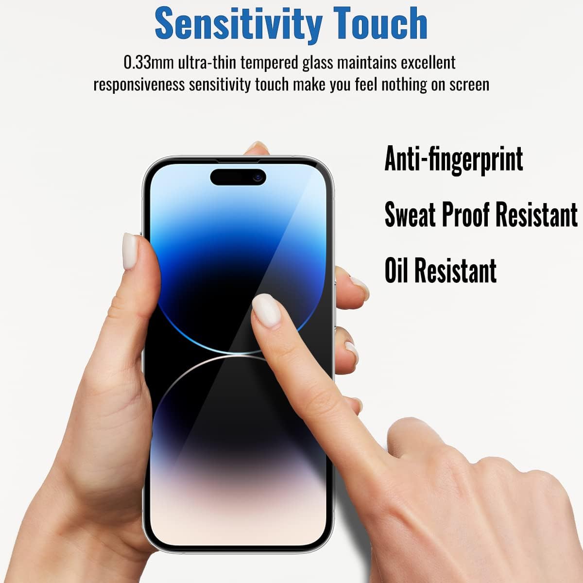 3 Pack Privacy Screen Protector for iPhone 14 Pro Max [6.7 inch] - 9H Anti-Scratch, Case Friendly, Dynamic Island