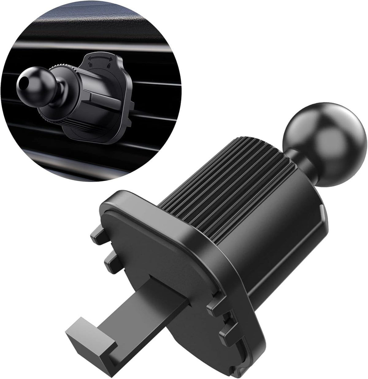 Gryshanyun Black Universal Car Air Vent Phone Mount, 17mm Ball Joint Clip Holder, Most Car Bracket Universal Air Vent Clip for Phone Cellphone Holder