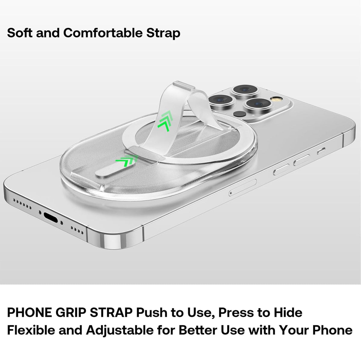 AUROX for MagSafe Phone Grip with Finger Strap, Magnetic Phone Grip Holder, Compatible with MagSafe Accessories for