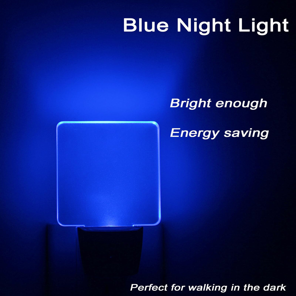 2 Pack 0.5W Plug in LED Night Light with Dusk to Dawn Sensor Blue