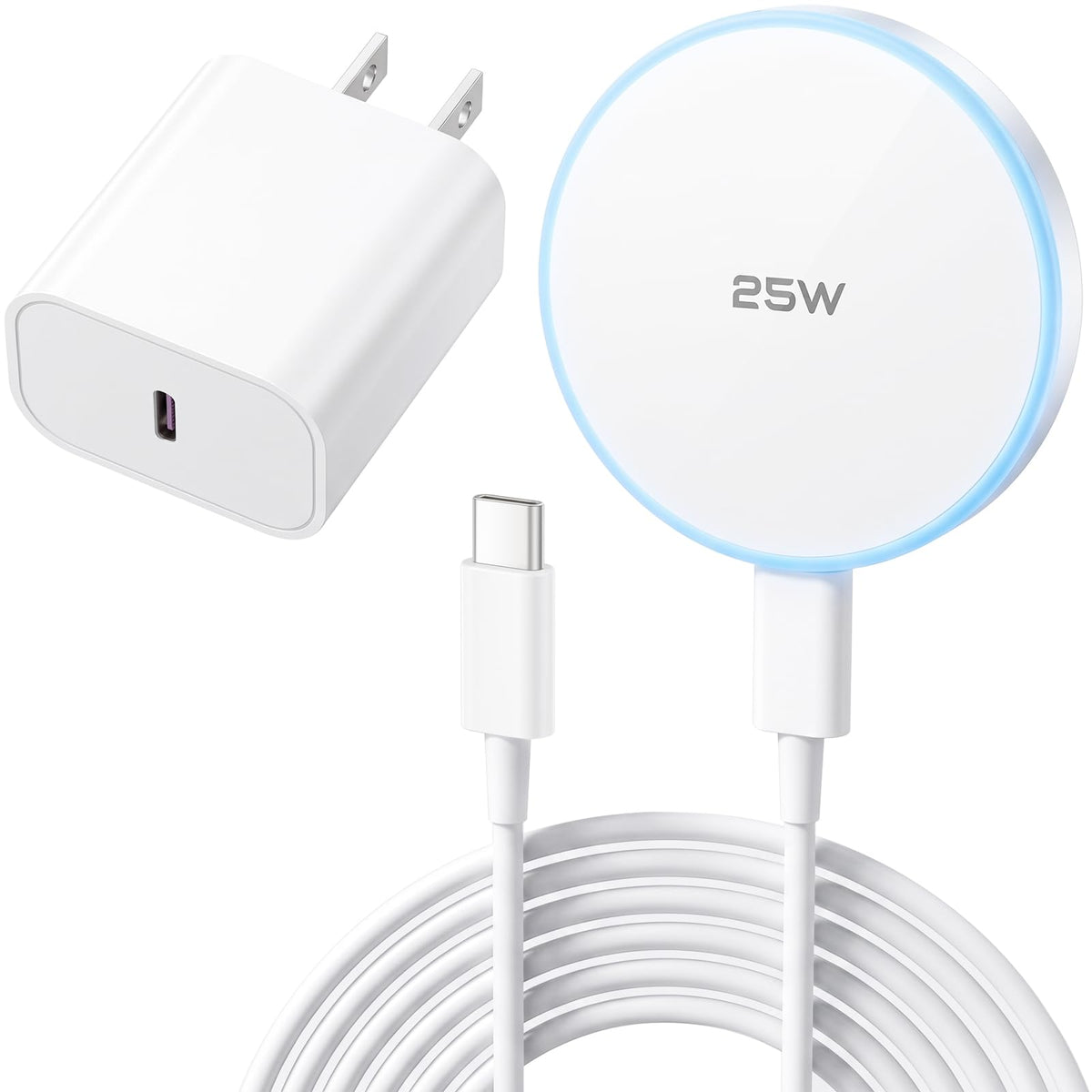 MagSafe Charger 25W Magnetic Wireless Charger Fast Charging Pad with 30W Adapter&4.2FT Type C Cable Compatible with iPhone 17/16/15/14/13/12 Series