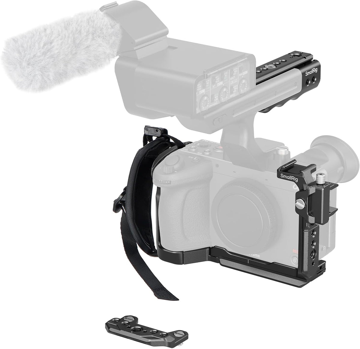 SMALLRIG Cage for Sony FX2, HawkLock Quick Release Camera Cage Kit for Sony with XLR Handle Extension, Wrist Strap and Cable Clamp for HDMI, QR Cold Shoe, Built in NATO Rail/QR Plate for Arca - 5588