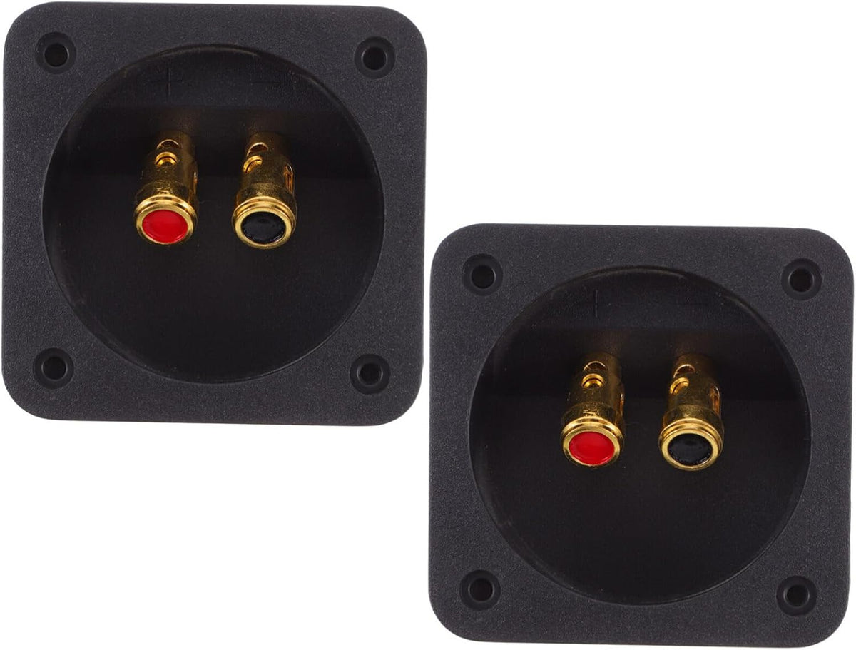 Gatuida Screw Type Binding Post 2PCS 3.1 Inch Square 2-Way Speaker Box, Subwoofer Box Speaker Terminal Plates with