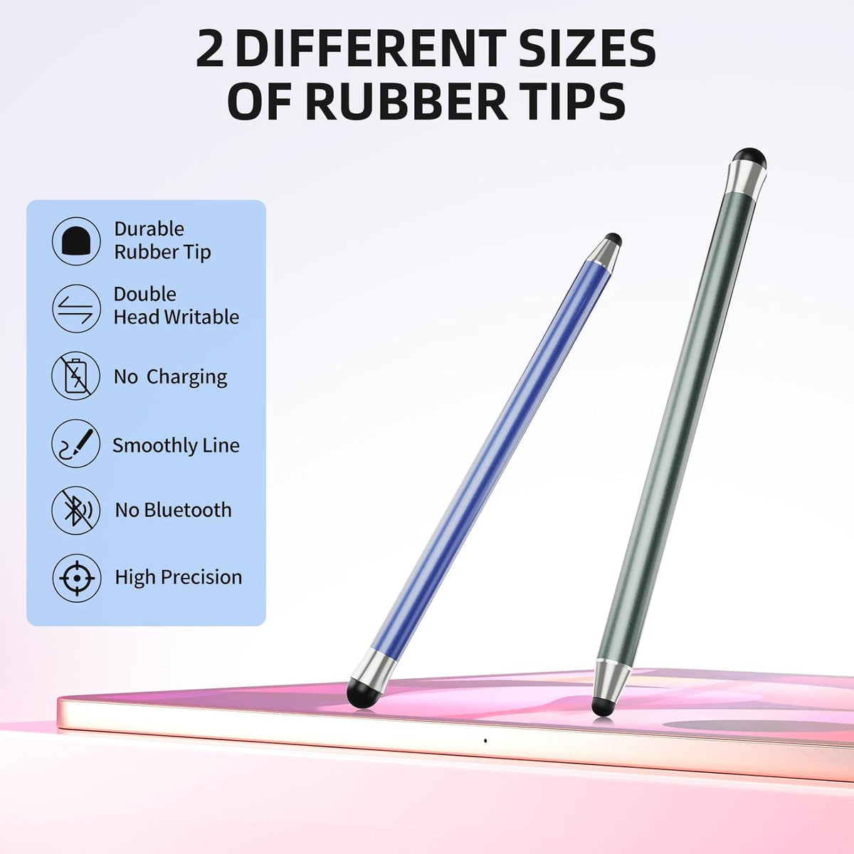 Stylus Pen for Touchscreen 10Pcs, 2-in-1 High Sensitivity & Precision Stylists pens, Stylus Pen for iPad/iPhone/Samsung/Android Tablets and Universal Capacitive Touch Screen (Blue)