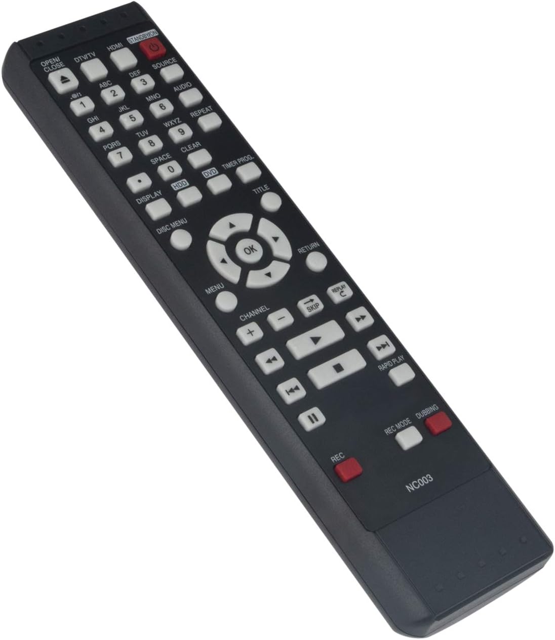 NC003UD NC003 Replace Remote Control for Magnavox HDD DVD Recorder DVDR Player, Fits Multiple Models