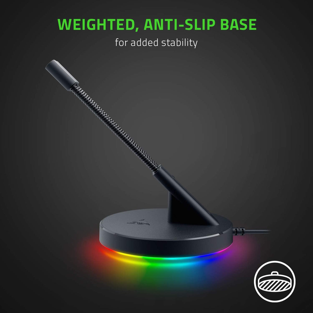Razer Gaming Mouse Bungee V3 Chroma: Drag-Free Wired Mouse Support - for Esports-Level Performance - Weighted Base - Anti-Slip Feet - Classic Black