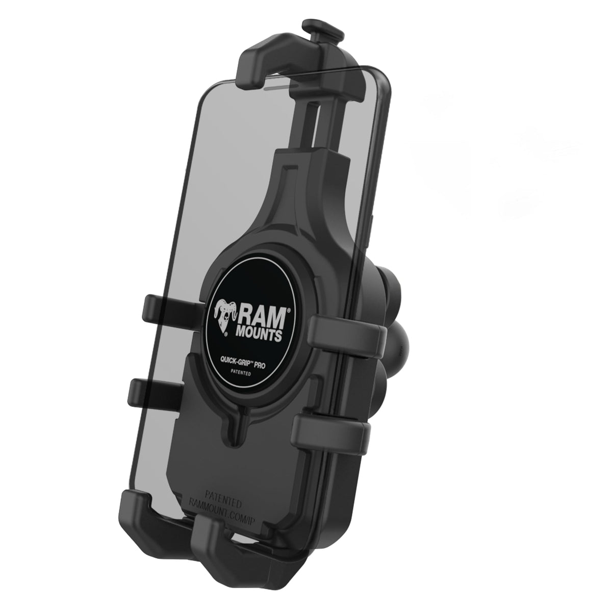 RAM MOUNTS Quick-Grip Pro Motorcycle Phone Holder with Vibration Damper, B Size 1" Ball Mount for Smartphones & GPS Devices, RAM-HOL-PD5BVU
