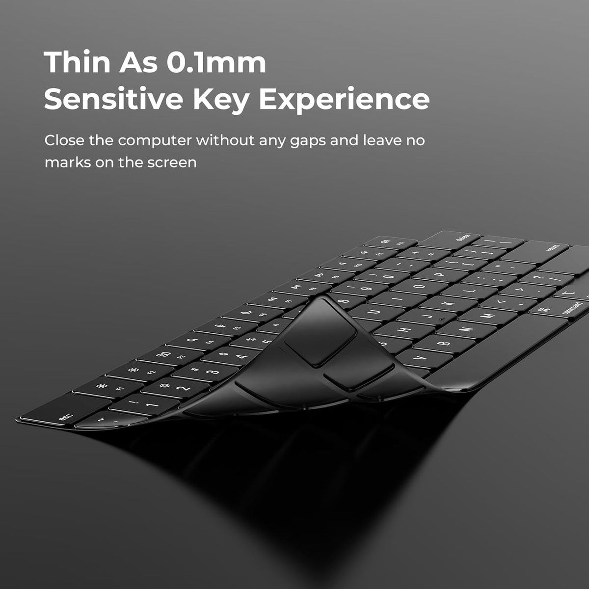 EooCoo Premium Keyboard Cover Skin Ultra Thin Protector Compatible with 2025-2021 MacBook Air 15" 13.6" M4 M3 M2 Chip, MacBook Pro 14" 16" M4 M3 M2 M1 Pro Max Chip, Black