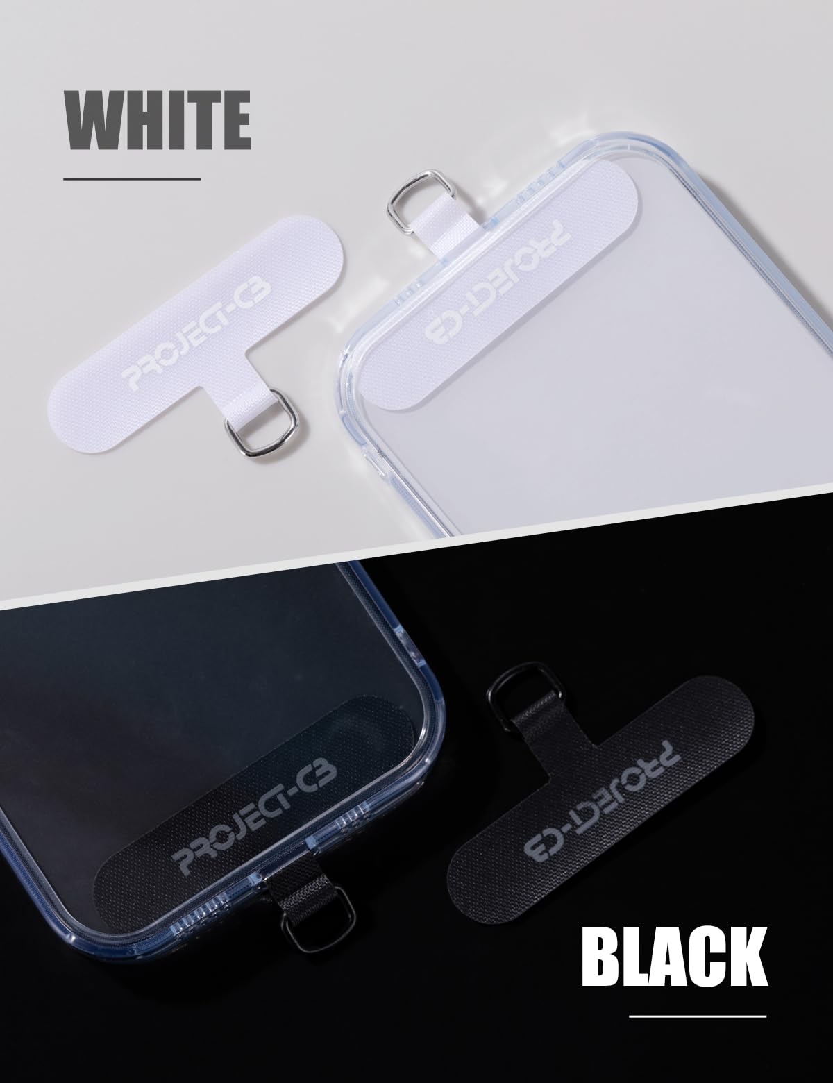 project-cb Phone Wrist Strap 1,Tether Tab 2,Phone Wristlet,Lanyard Wrist Strap,Key Holder,KeyChain,KeyRing×2(FoggyBlack-S)