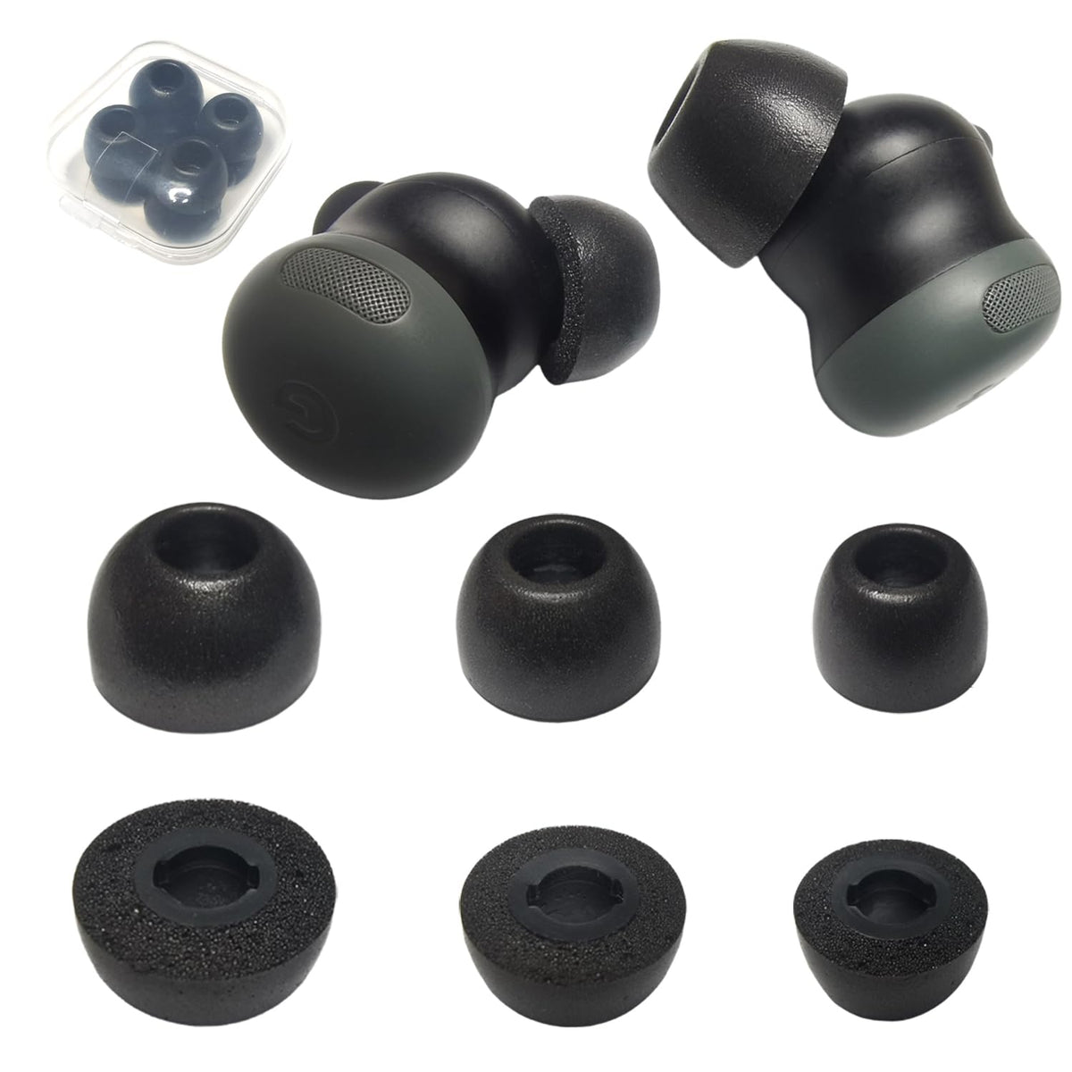 Memory Foam Ear Tips for Google Pixel Buds Pro 2 - Noise Isolating Replacement Earbud Tips, Soft Comfort Fit & Superior Sound Works with Pixel Buds