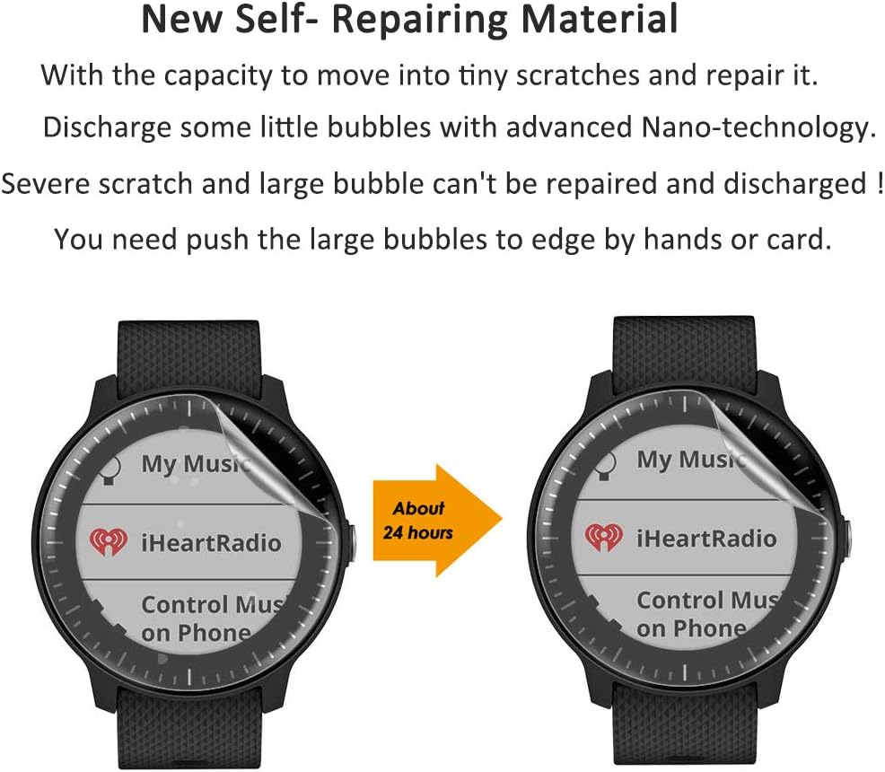 6 Pack Compatible with Nerunsa P66D 1.85” Smart Watch Screen Protector Film, Crystal Clear HD Anti-Scratch Foils
