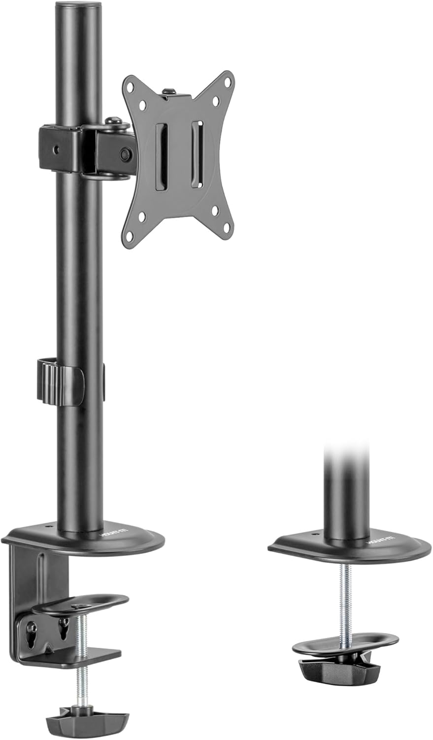 Mount-It! Single Monitor Desk Mount – Computer Screen Stand with Full Motion Adjustability – VESA Monitor Bracket Up to 32" 19.8 lbs – 360° Rotation, 160° Swivel, 40° Tilt – Clamp & Grommet Base