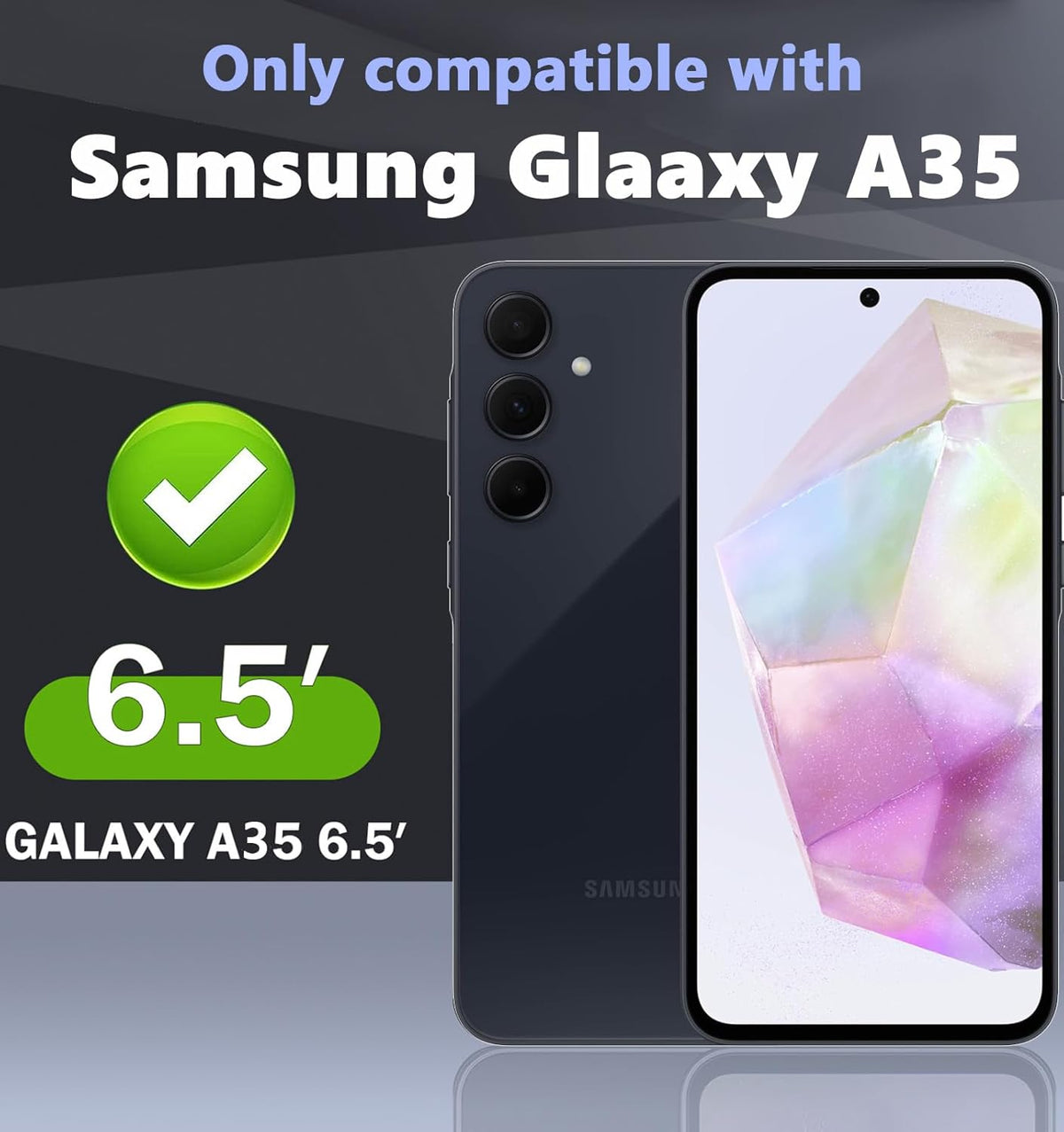 Samsung Galaxy A35 5G Privacy Screen Protector with Camera Lens Protector [2+2 Pack], 9H Hardness, Anti-Scratch,