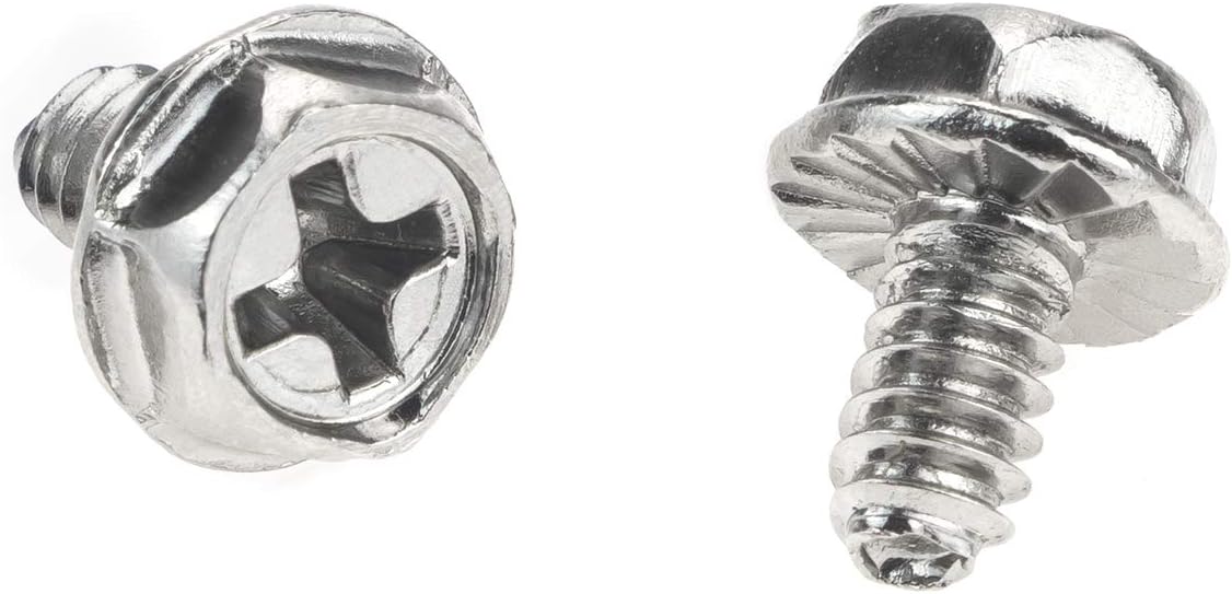 Toothed Hex 6/32 Screw 6# -32 Computer PC Case Mounting Screws, 100 PCS for Hard Drive and Motherboard