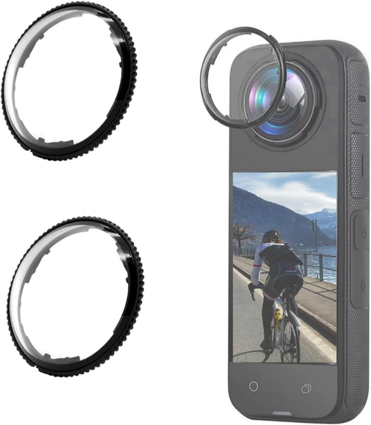 Generic Insta360 X4, 2Pcs Lens Guard for PC Protective Lens Cover, Sticky Dual Lens Protector Case Action Camera