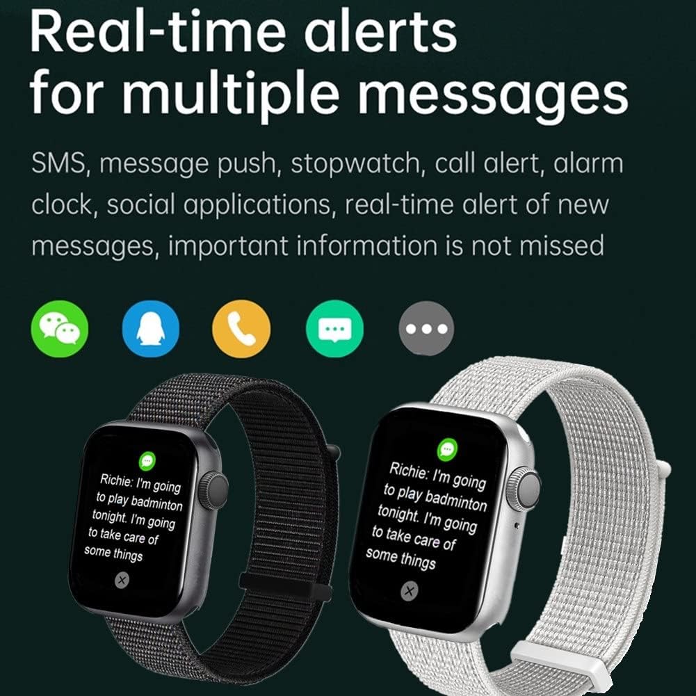 Smart Watch for Men Women Kids, HCHLQL Touch Screen Fitness Tracker with Call/SMS/Heart Rate/Blood Oxygen Monitor, White