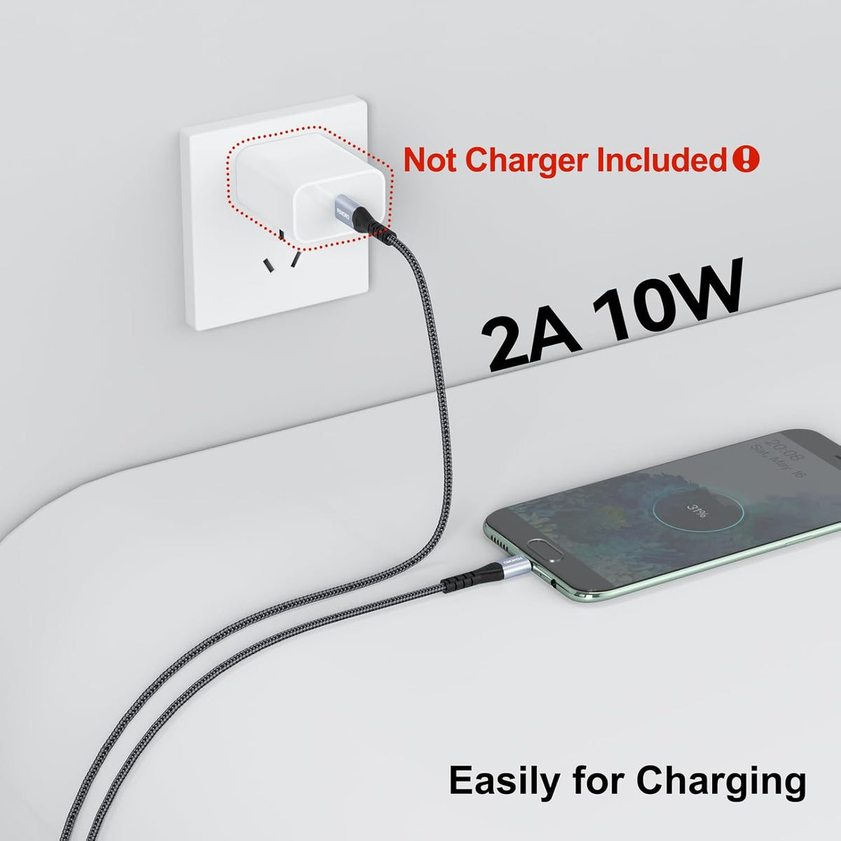 FEMORO USB C to Micro USB Cable 6ft, Adapter for OTG Data Transfer & Charging, USB-C Type C to Micro USB