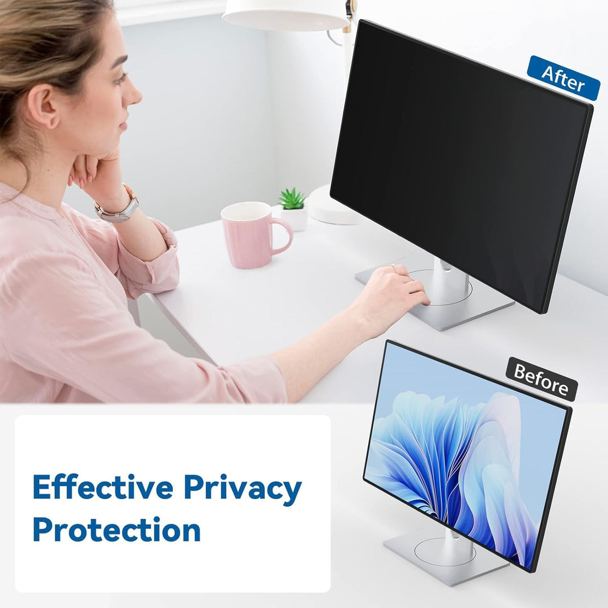 IPROKKO [2-Pack] 31.5 Inch Computer Privacy Screen Filter for 16:9 Widescreen Monitor, Removable 31.5in Anti Blue Light Glare Privacy Shield, Anti Spy Security Protector for Hp Dell Asus Acer Samsung