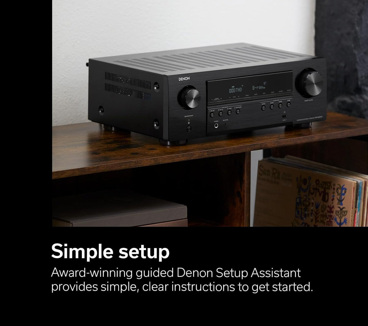 Denon AVR-S670H 5.2 Ch Home Theater Receiver - 8K UHD HDMI Receiver (75W X 5), Streaming via Built-in HEOS, Bluetooth & Wi-Fi, Dolby TrueHD, Dolby Pro Logic II & DTS HD Surround Sound