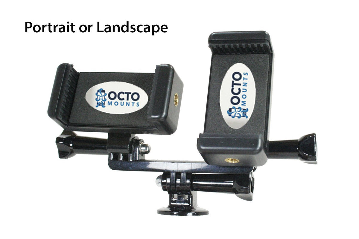 OCTO MOUNT Dual Device Hand-Held Stabilizer for Cell Phone or GoPro Camera. Compatible with iPhones, Samsung Galaxy, HTC, etc.