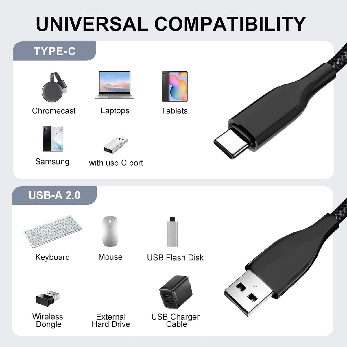 Generic 1.5M Coiled USB C Keyboard Cable for Gaming Keyboard, Double-Sleeved Mechanical Keyboard Cable with Detachable