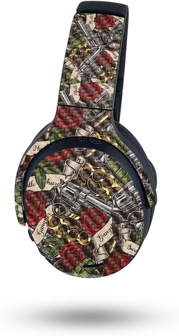 MightySkins Carbon Fiber Skin for Skullcandy Crusher ANC 2 - Gangster Life | Protective, Durable Textured Finish | Easy