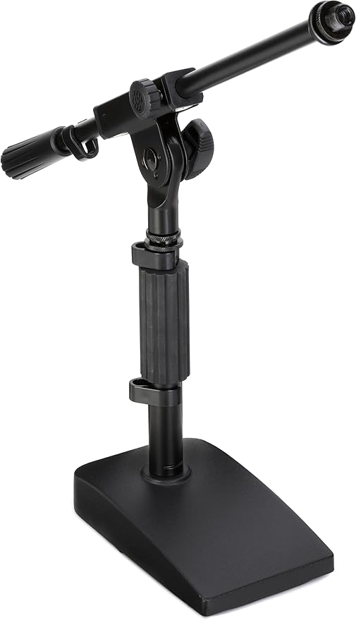 Shure MV7+ Podcast Dynamic Microphone with Low Profile Mic Stand. OBS Certified Enhanced Audio LED Touch Panel USB-C &amp XLR Outputs Auto Level Mode Digital Pop Filter Reverb -Black