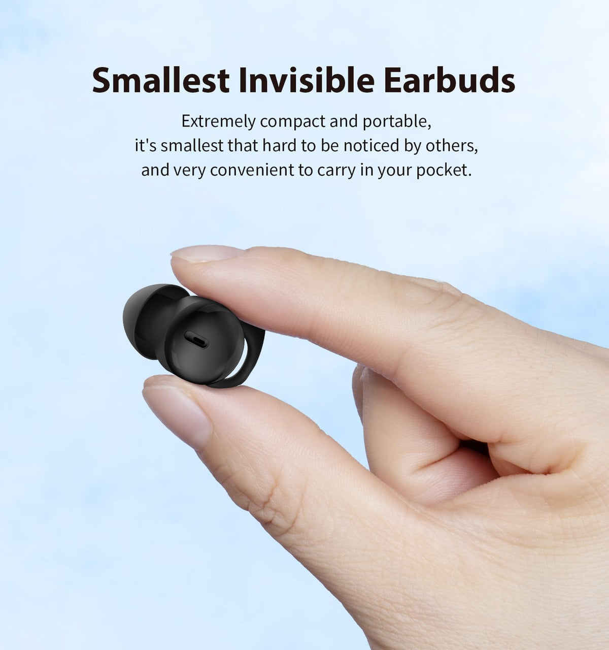 Piegricdiat Invisible Sleep Headphones,Sleep Earbuds for Side Sleepers,Small Comfortable Fit Noise Blocking Sleep Earbuds,Bluetooth 5.3 Wireless