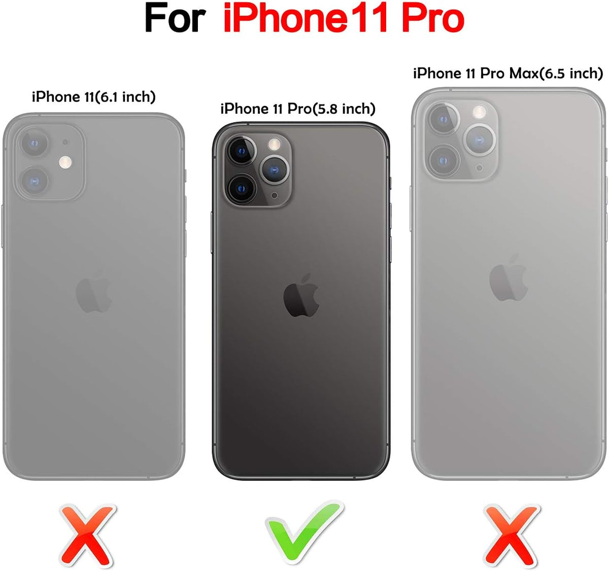 HianDier iPhone 11 Pro Case with Card Holder Wallet, Magnetic Closure Shockproof Cover for iPhone 11 Pro