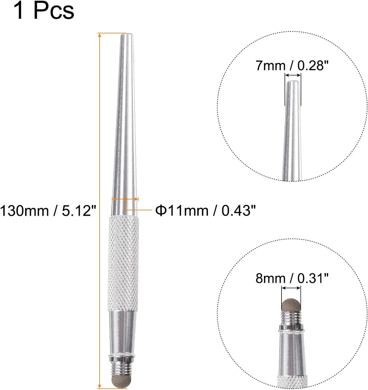 MECCANIXITY Stylus Pens for Capacitive Touch Screens, 2 in 1 Fine Point Disc & Fiber Tips, Silver