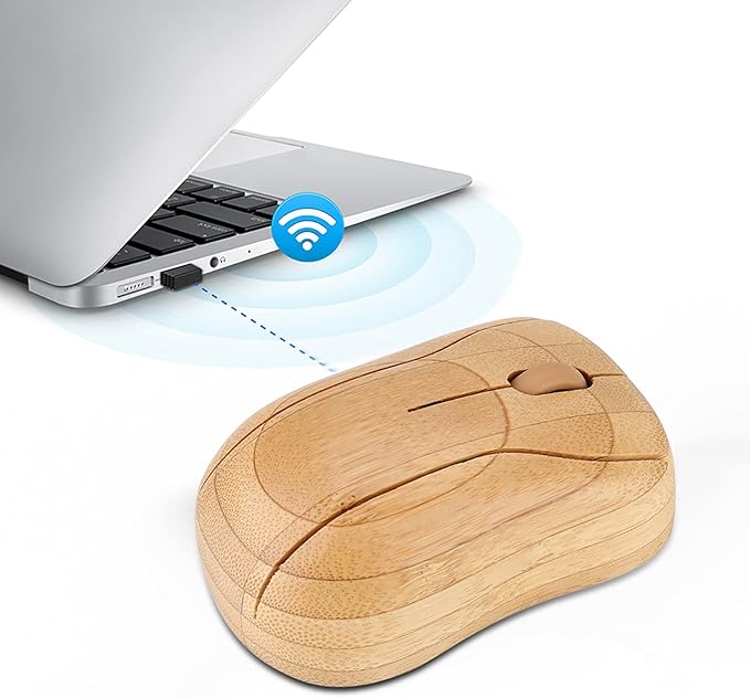 Optical Bamboo 2.4 GHz Suitable for PC and Laptop Wooden Design